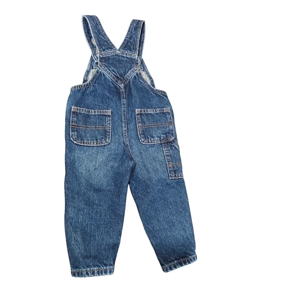 Old Navy Kids Denim Workwear Overalls Size 18-24 Months Blue Cotton‎ Adjustable